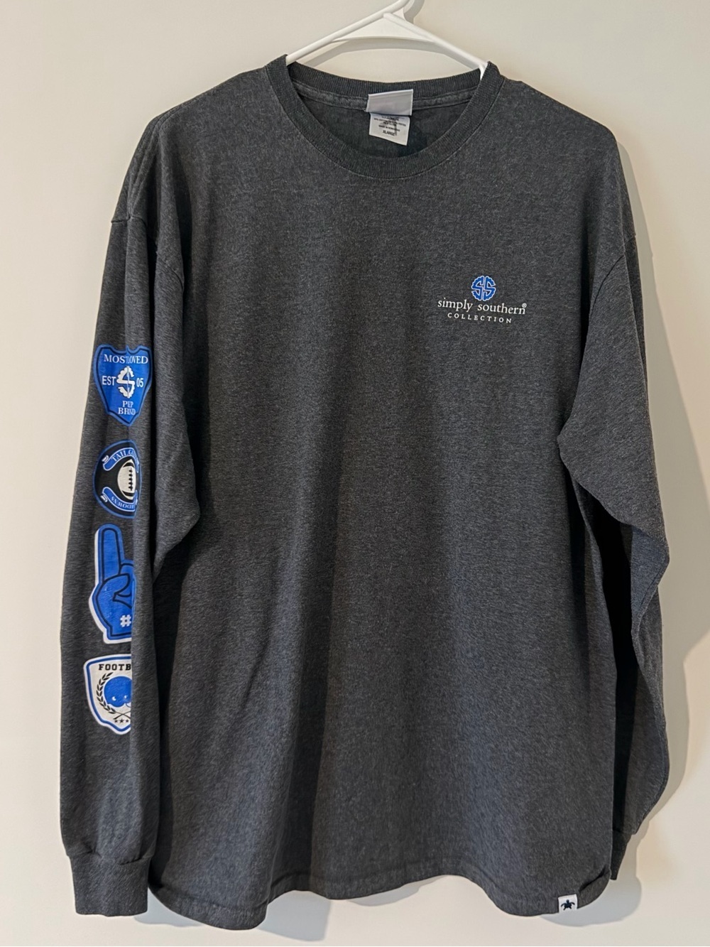 Simply Southern Football Graphic Long Sleeve Tee Women’s XL - Picture 2 of 11